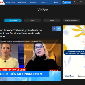 Entrevue avec Roxane Thibeault, présidente du Regroupement des Services d'Intervention de Crise du Québec