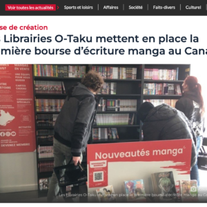 Les Librairies O-Taku mettent en place la première bourse d’écriture manga au Canada
