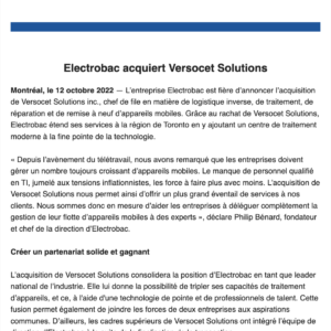 Electrobac acquiert Versocet Solutions